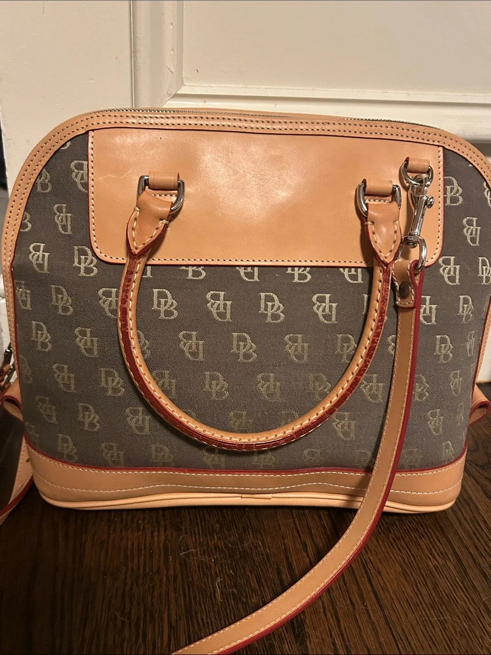 Tan and Brown Dooney & Bourke Satchel Bag